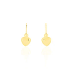 Boucles D'oreilles Pendantes France-marie Coeur Or Jaune
