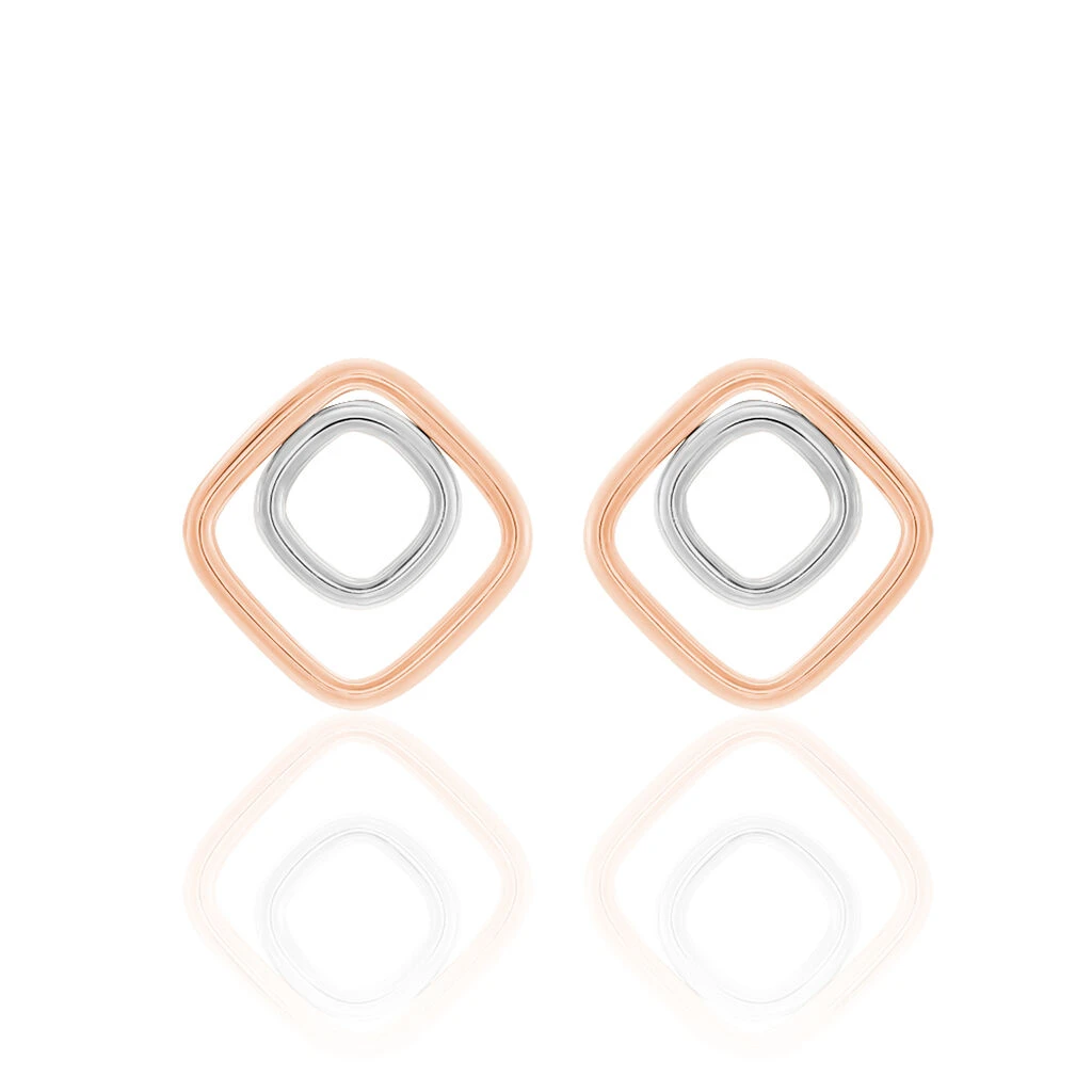 Boucles D'oreilles Pendantes Artahe Carree Or Bicolore