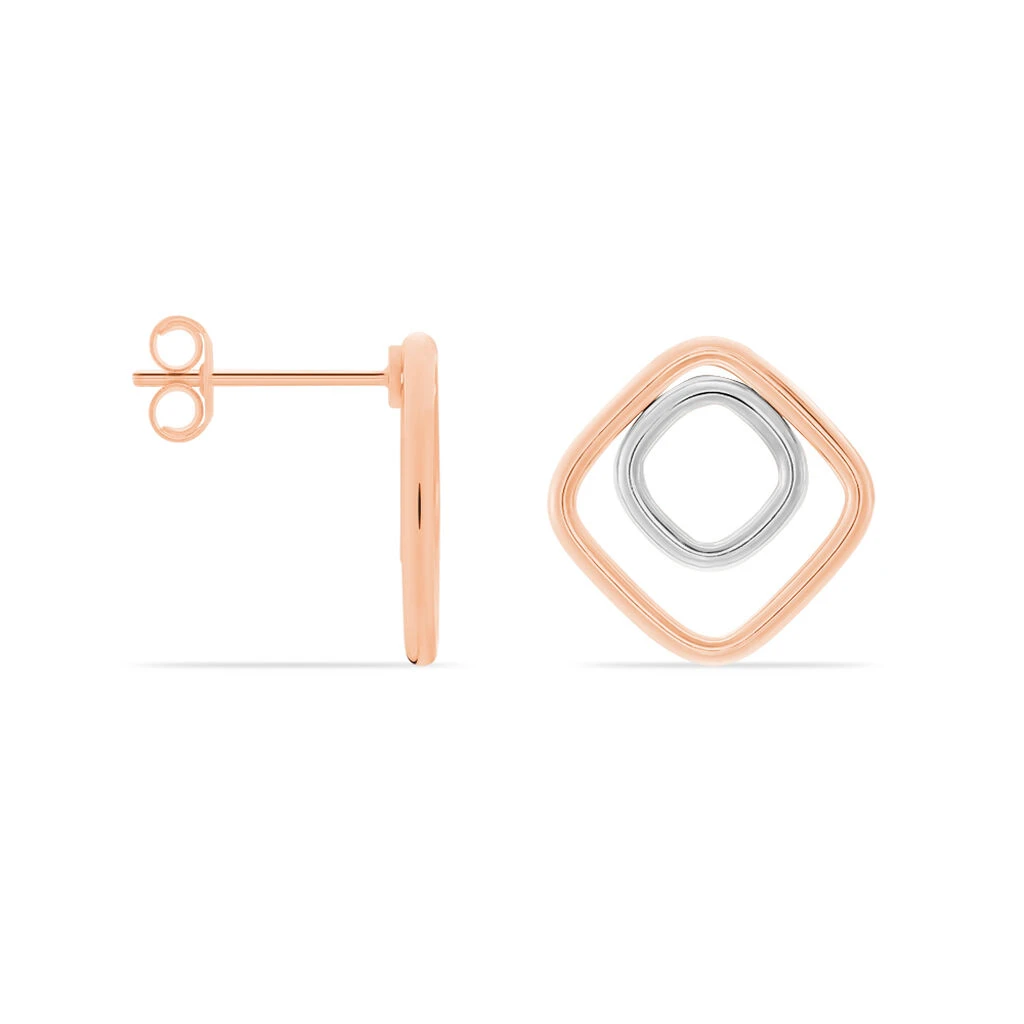 Boucles D'oreilles Pendantes Artahe Carree Or Bicolore – Image 2