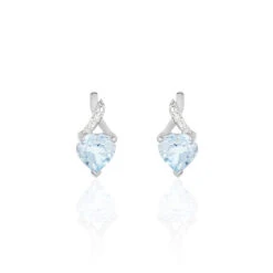 Boucles D'oreilles Or Blanc Clothilde Topazes Oxydes