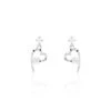 Boucles D'oreilles Puces Romance Or Blanc Oxyde De Zirconium