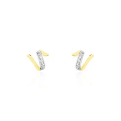 Boucles D'oreilles Puces Ouassima Or Jaune Diamant