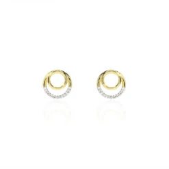 Boucles D'oreilles Puces Atlanta Or Jaune Diamant