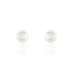 Boucles D'oreilles Puces Akoya Or Jaune Perle De Culture D'akoya