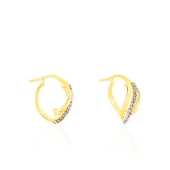 Créoles Mitica Or Jaune Strass