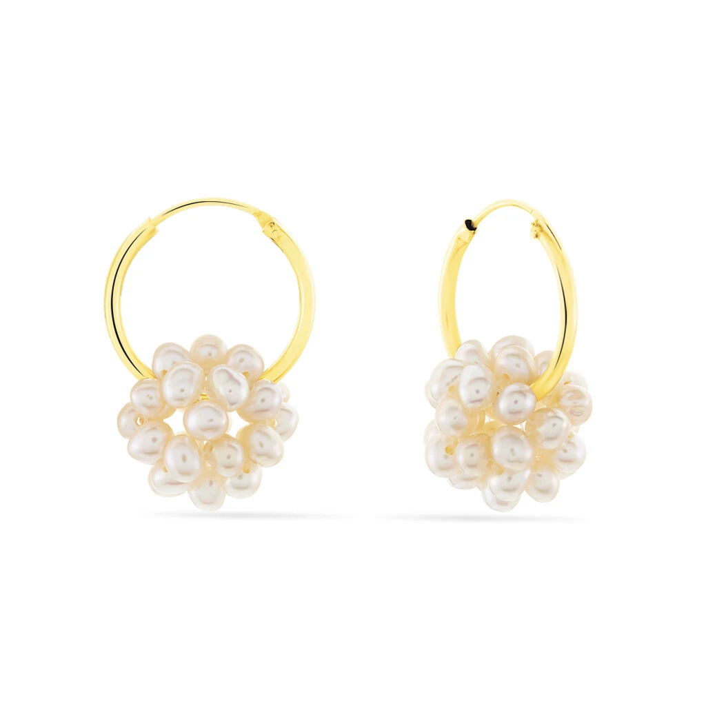 Créoles Adon Semi-baroques Or Jaune Perle De Culture