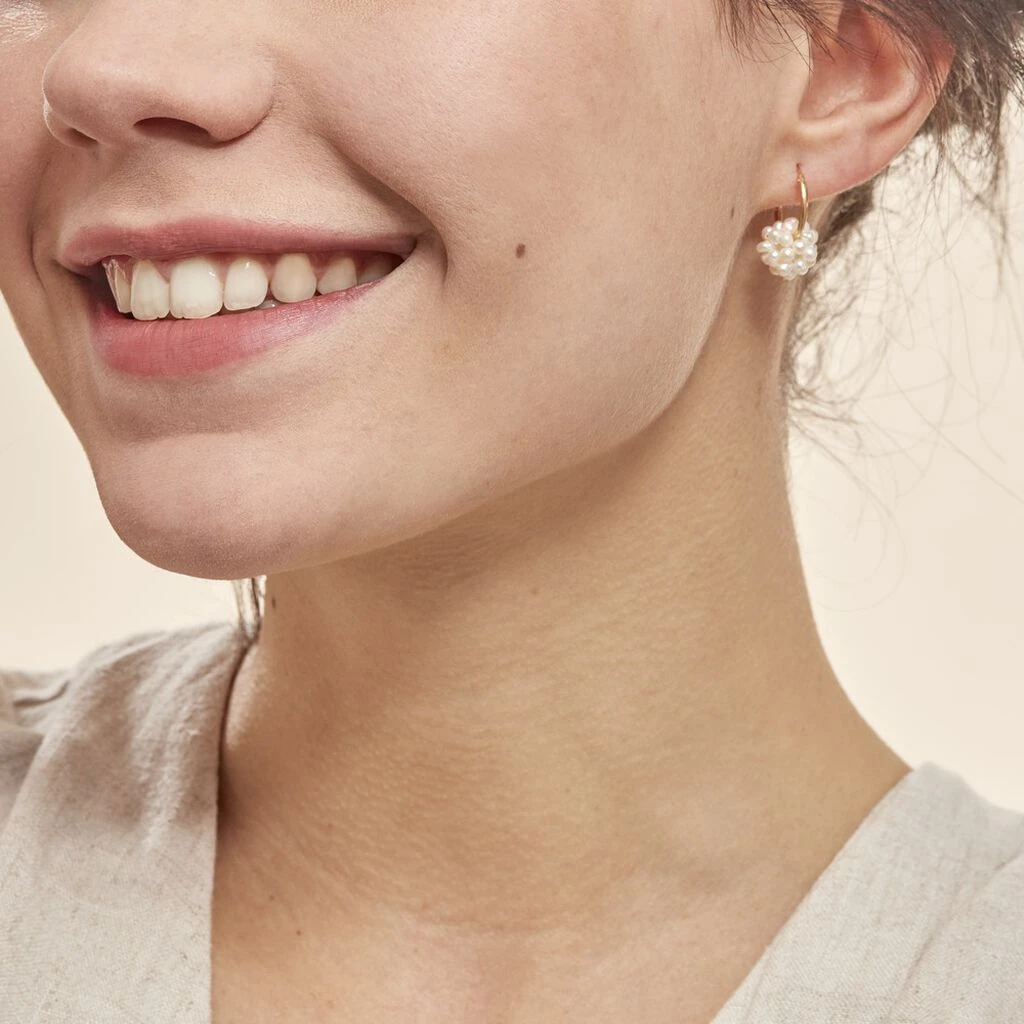 Créoles Adon Semi-baroques Or Jaune Perle De Culture – Image 5