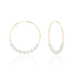 Créoles Or Jaune Alondra Perles De Culture