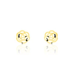 Boucles D'oreilles Puces Philine Fleur Or Jaune
