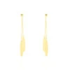 Boucles D'oreilles Pendantes Feuille Or Jaune