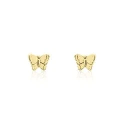 Boucles D'oreilles Puces Bartholomée Papillon Or Jaune