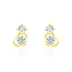 Boucles D'oreilles Pendantes Ludyvine Or Jaune Oxyde De Zirconium