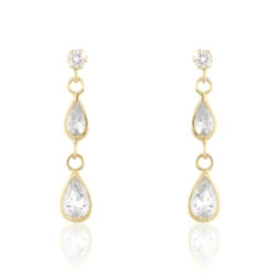 Boucles D'oreilles Pendantes Ailyne Or Jaune Oxyde De Zirconium