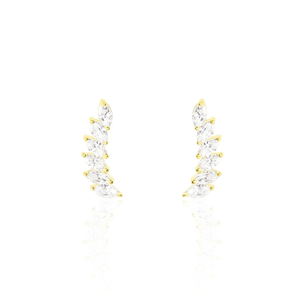 Bijoux D'oreilles Resa Or Jaune Oxyde De Zirconium