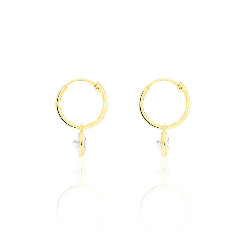 Créoles Chayma Or Jaune Oxyde De Zirconium – Image 2