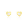 Boucles D'oreilles Puces Daria Coeur Plein Or Jaune Oxyde De Zirconium