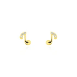Boucles D'oreilles Or Jaune Vienne Oxydes