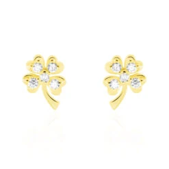 Boucles D'oreilles Or Jaune Verdiane Oxydes