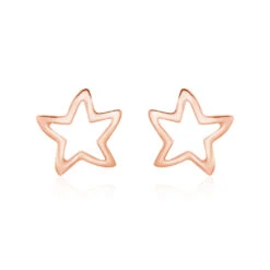 Boucles D'oreilles Puces Alphonsine Etoile De Mer Or Rose