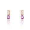 Boucles D'oreilles Pendantes Frannie Or Rose Amethyste Et Oxyde