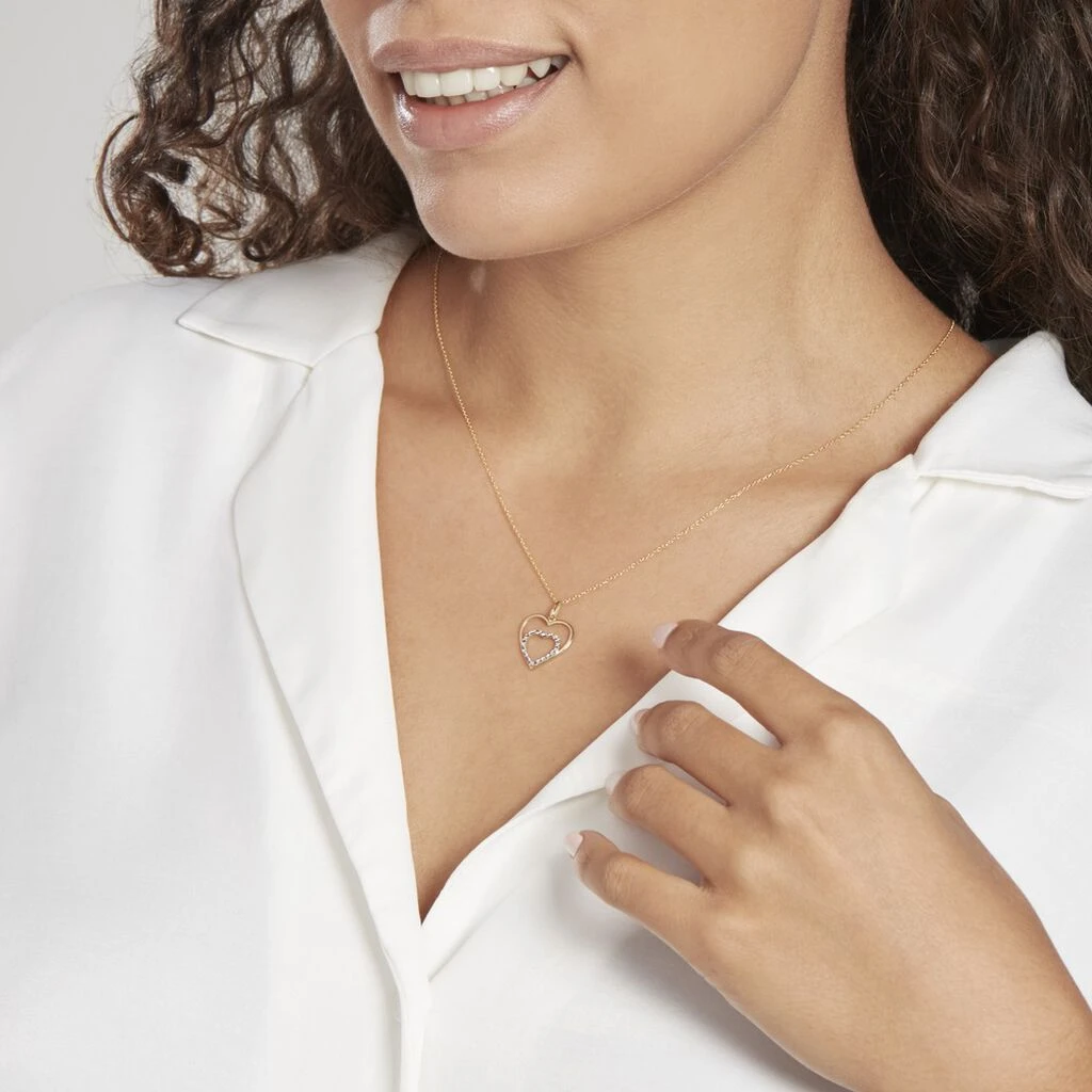 Pendentif Eudocie Double Coeurs Or Bicolore – Image 4