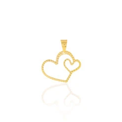 Pendentif Eudocie Coeurs Diamantes Or Jaune
