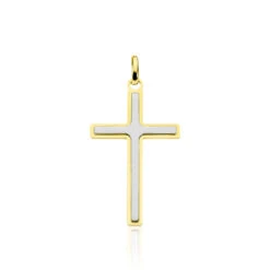 Pendentif Casey Croix Or Bicolore