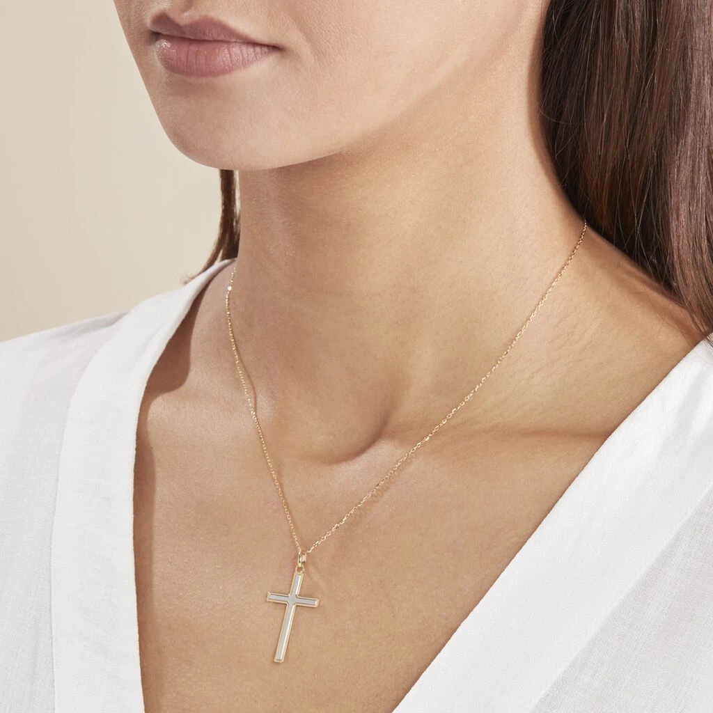 Pendentif Casey Croix Or Bicolore – Image 3