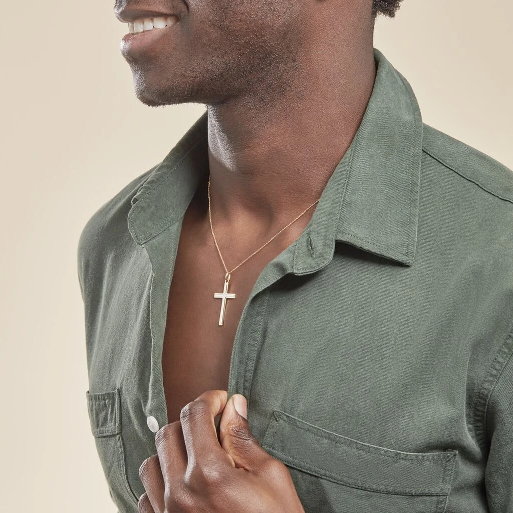 Pendentif Casey Croix Or Bicolore – Image 4