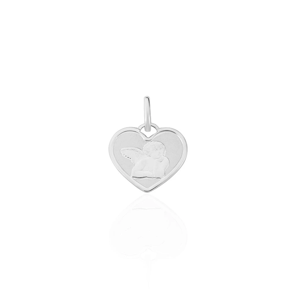 Pendentif Ange Coeur Or Blanc