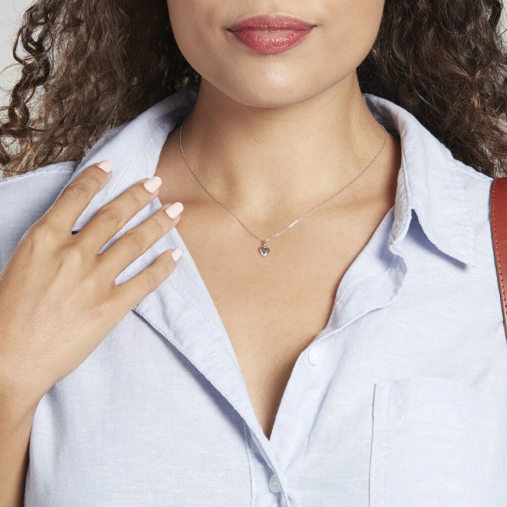 Pendentif Eudocie Coeur Lisse Or Blanc – Image 3