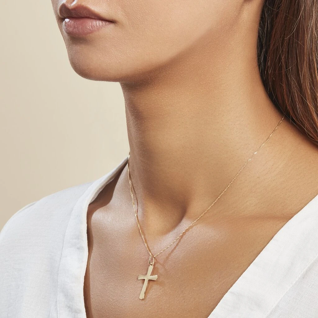 Pendentif Benny Croix Ciselee Or Jaune – Image 4