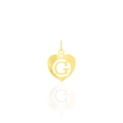 Pendentif Eudocie Coeur Lettre Or Jaune
