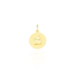 Pendentif Ange Rond Satine Or Jaune