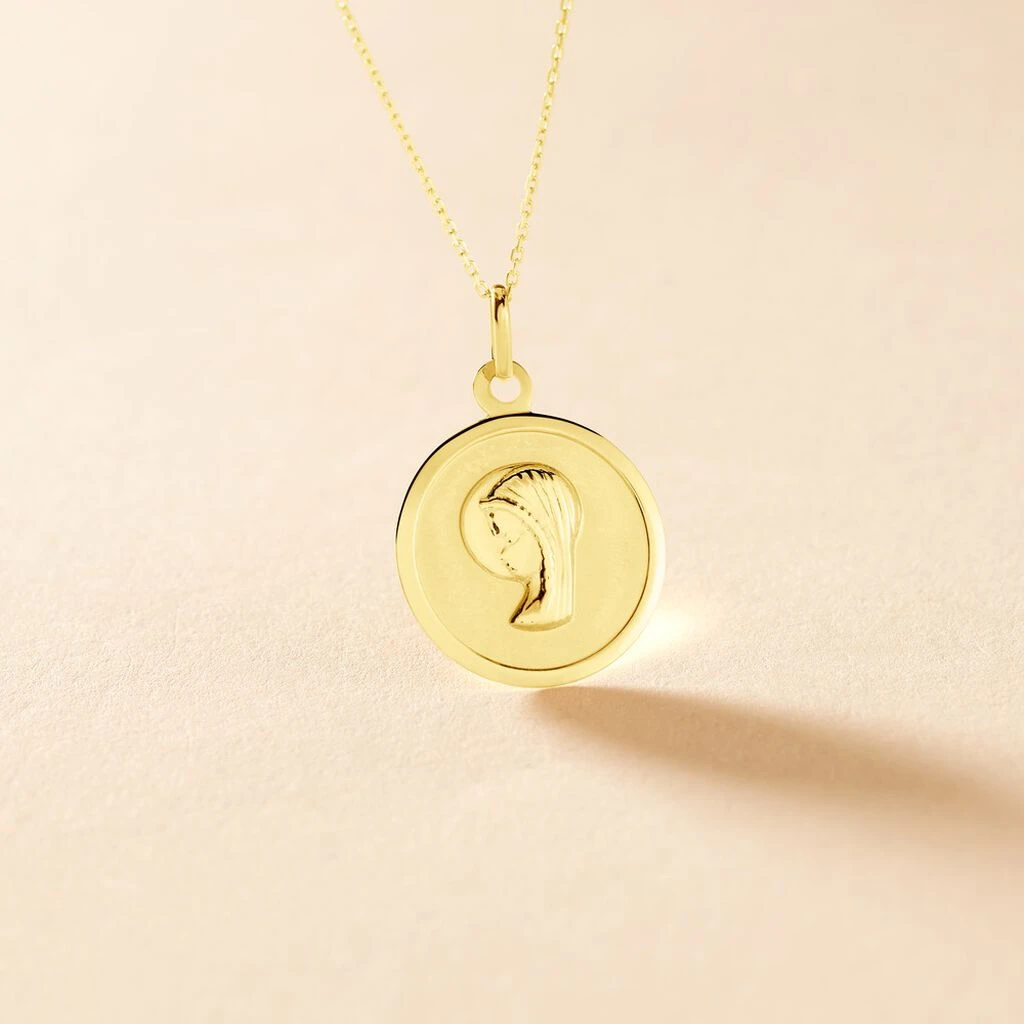 Pendentif Vierge Rond Or Jaune – Image 3