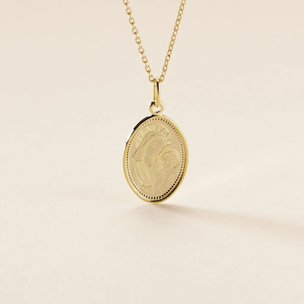 Pendentif Or Jaune Vierge A L'enfant – Image 3