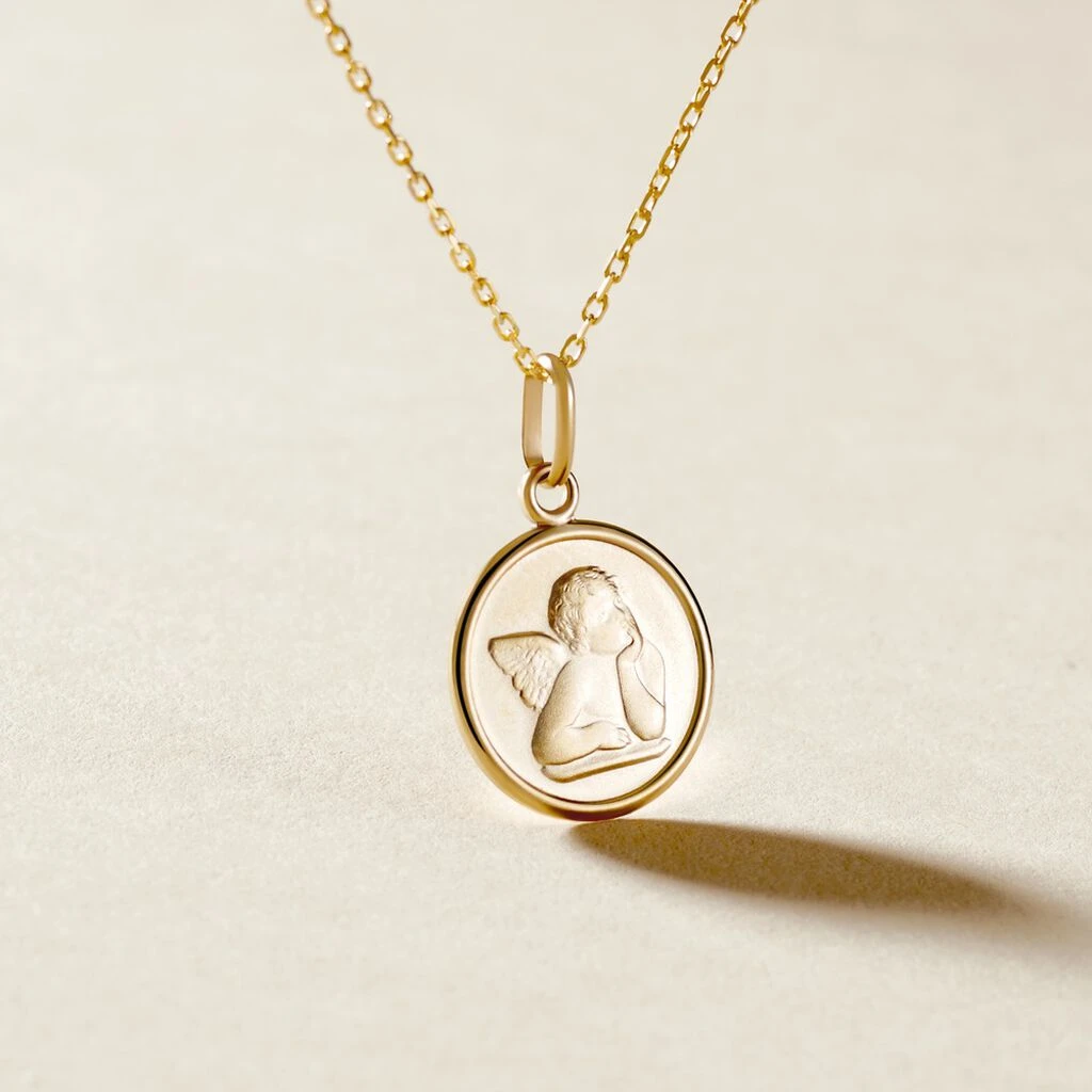 Pendentif Ange Rond Or Jaune – Image 3