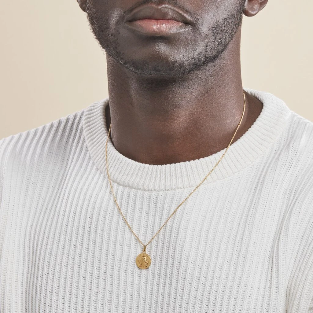 Pendentif Ange Rond Effet Diamante Or Jaune – Image 3