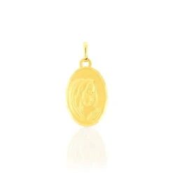 Pendentif Vierge Ovale Or Jaune
