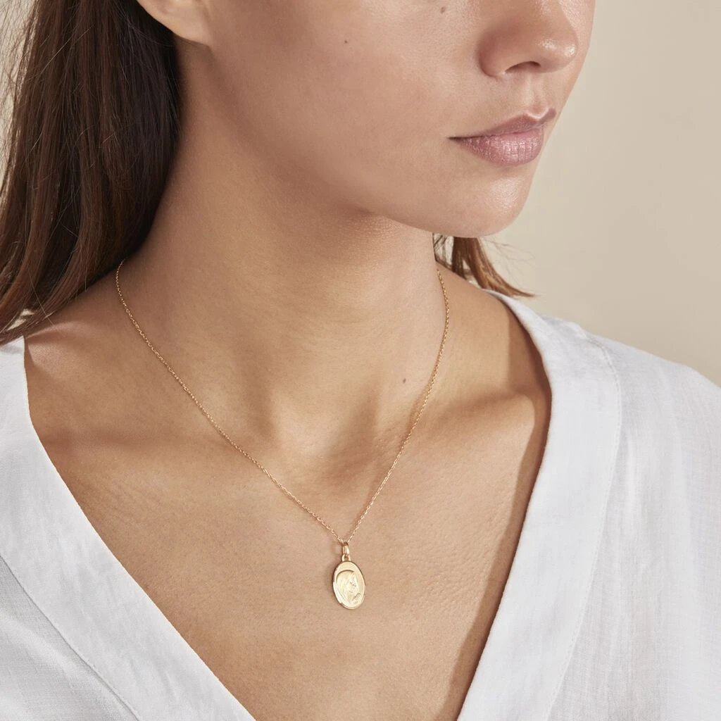 Pendentif Vierge Ovale Or Jaune – Image 4