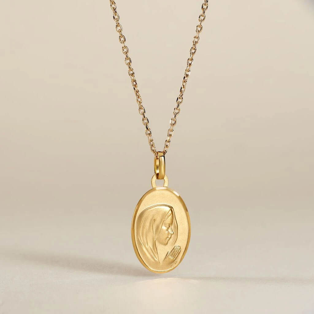 Pendentif Vierge Ovale Or Jaune – Image 3