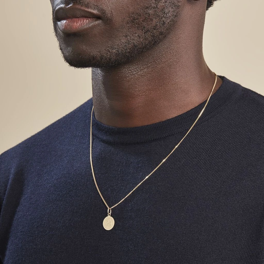 Pendentif Ange Rond Cisele Or Jaune – Image 4