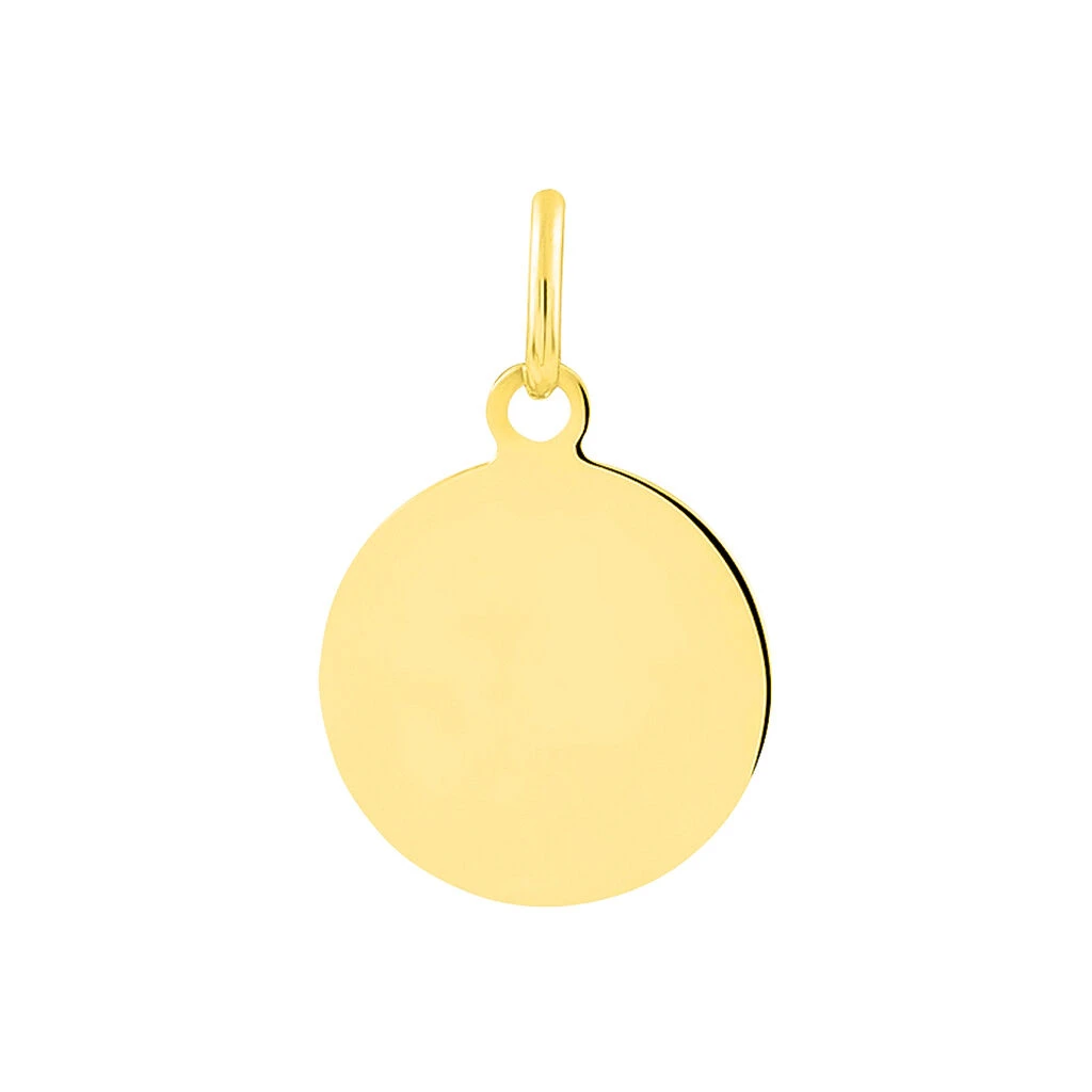 Pendentif Ange Rond Cisele Or Jaune – Image 2