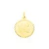 Pendentif Vierge Rond Strie Or Jaune
