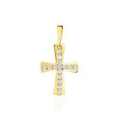 Pendentif Canice Croix Or Jaune Oxyde De Zirconium