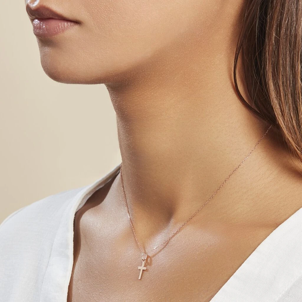 Pendentif Alyssa Croix Or Rose – Image 3