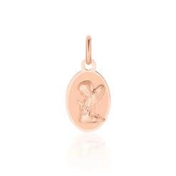 Pendentif Ange Ovale Or Rose
