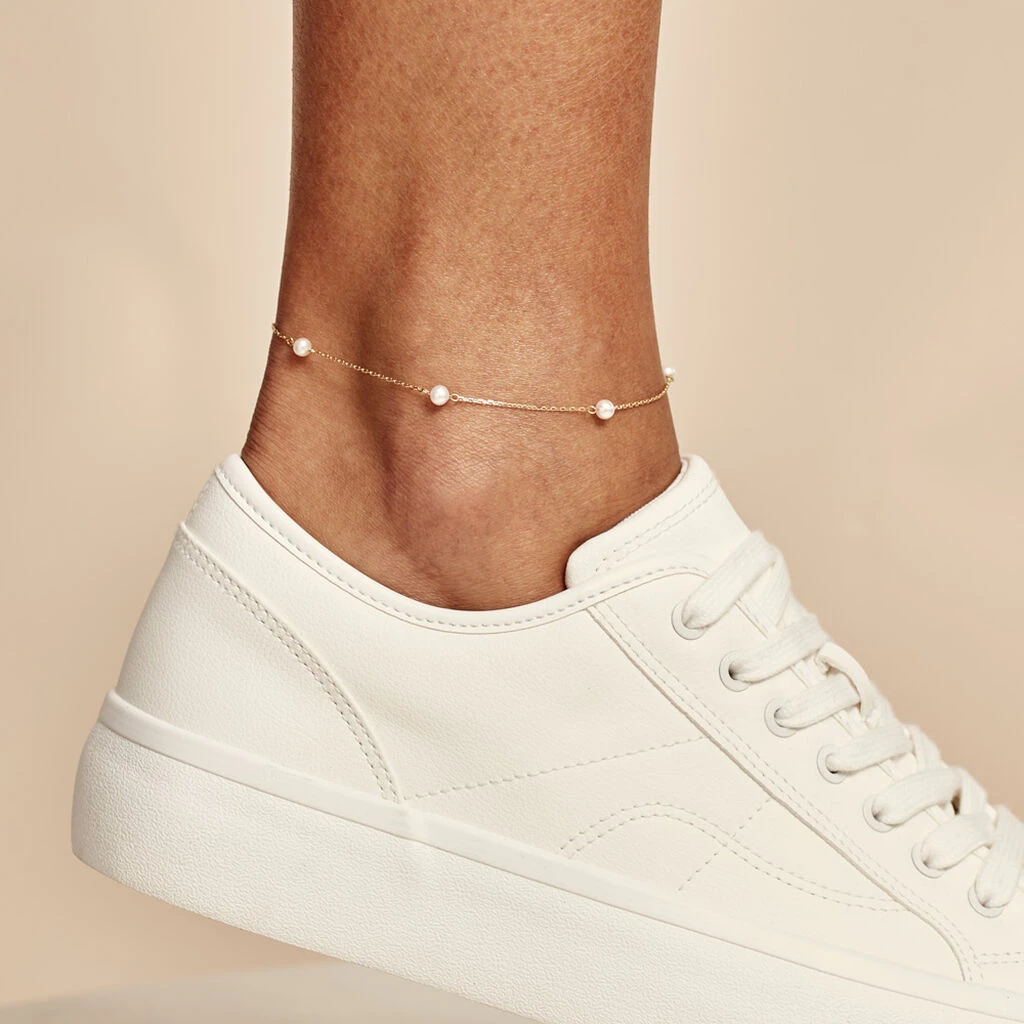 Chaîne De Cheville Akif Or Jaune Perle De Culture – Image 2