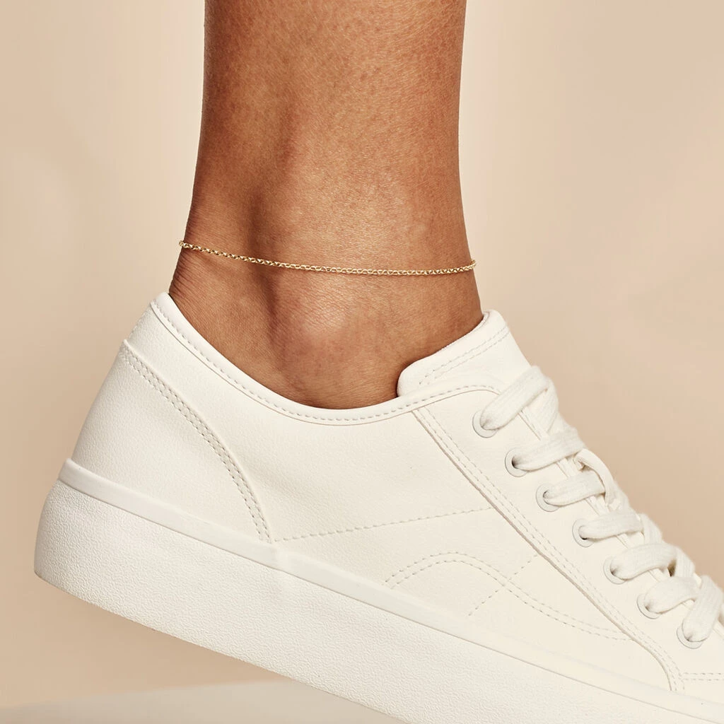 Chaîne De Cheville Maille Jaseron Or Jaune – Image 3