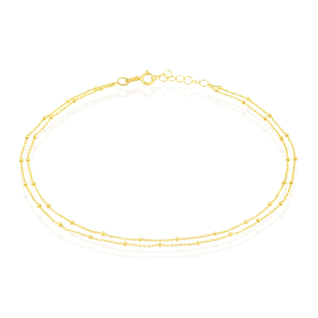 Chaîne De Cheville Double Chaîne Or Jaune